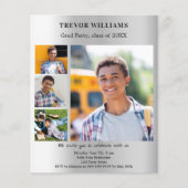 Zilveren foto collage Graduation Party uitnodiging (Voorkant)