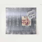 Zilveren foto glitterspul welkom voor 18e verjaard wandkleed (Voorkant (horizontaal))