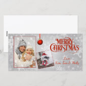 Zilveren foto kerstkaart (Voorkant / Achterkant)