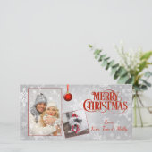 Zilveren foto kerstkaart (Staand voorkant)