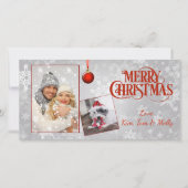 Zilveren foto kerstkaart (Voorkant)