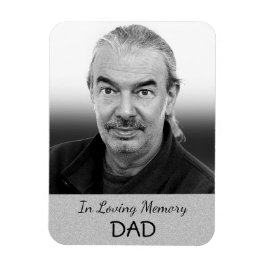 Zilveren foto Memoriam Magnet voor vader of grootv Magneet