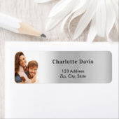 Zilveren foto trouw retouradres etiket (Insitu)