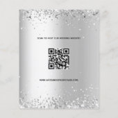 Zilveren fotocode qr-code trouwdatum Save the Date Flyer (Achterkant)