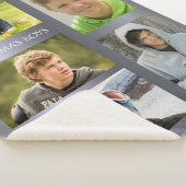 Zilveren fotocollage kleinkinderen oma sherpa deken (3/4)