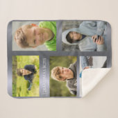 Zilveren fotocollage kleinkinderen oma sherpa deken (Voorkant (horizontaal))