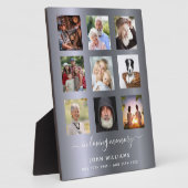 Zilveren fotocollage rouwkaart herdenking fotoplaat (Zijkant)