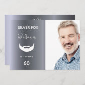 Zilveren fox verjaardagsfeestje aangepaste foto-ma kaart (Voorkant / Achterkant)