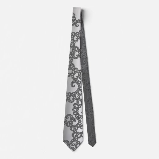 Zilveren Fractale Halsband Stropdas (Voorkant)