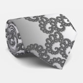 Zilveren Fractale Halsband Stropdas (Opgerold)