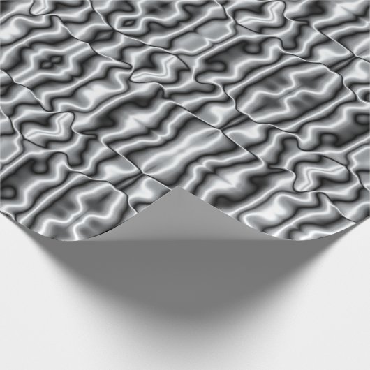 Zilveren fractals inpakpapier (Hoek)