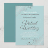 Zilveren franjes Bord Blauwgroen en grijze virtuel Kaart (Voorkant / Achterkant)