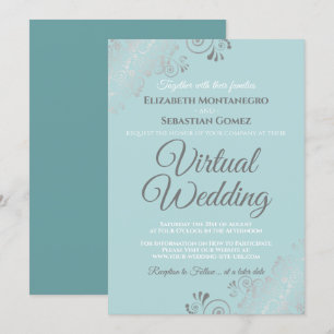 Zilveren franjes Bord Blauwgroen en grijze virtuel Kaart