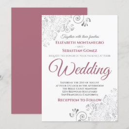 Zilveren franjes eenvoudige chique stoffige Roos w Kaart