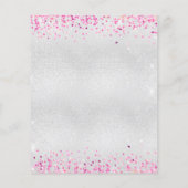 Zilveren fuchsia roze confetti bruiloft programma (Achterkant)