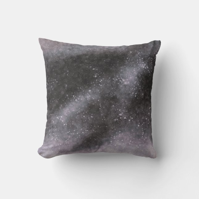Zilveren Galaxy Abstract Glitters Worp Kussen (Voorkant)