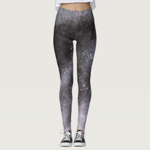 Zilveren Galaxy Glitter Abstracte Leggings