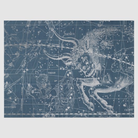 Zilveren Galaxy Star Map Serie Design 9 Tissuepapier (Voorkant)