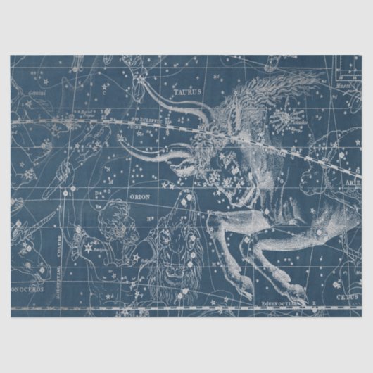 Zilveren Galaxy Star Map Series Design 9 Tissuepapier (Voorkant)