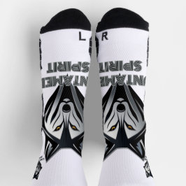 Zilveren geaccentueerde wolfskop met Abstracte vor Sokken