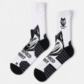 Zilveren geaccentueerde wolfskop met Abstracte vor Sokken (Links)