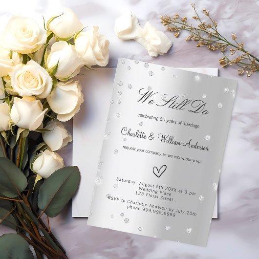 Zilveren gelofte vernieuwing 60ste huwelijksverjaa kaart