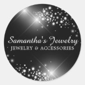 Zilveren gem diamantjuwelen ronde sticker (Voorkant)