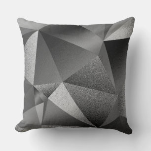 Zilveren geometrische diamantwerpkussen met facett kussen