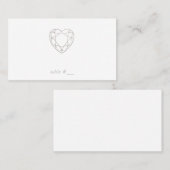 Zilveren geometrische hart plaats kaarten - plat plaatskaartje (Voorkant / Achterkant)