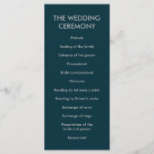 Zilveren geometrische huwelijksceremonie programma programmakaart (Achterkant)