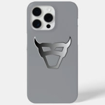 Zilveren Geometrische Stier Chrome Look-logo