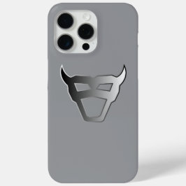 Zilveren Geometrische Stier Chrome Look-logo iPhone 15 Pro Max Hoesje