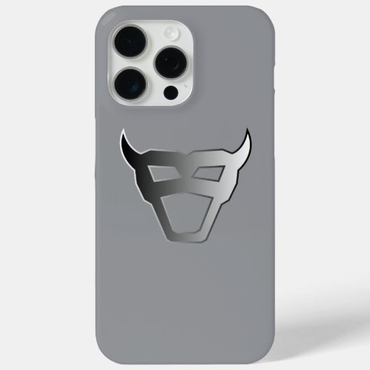 Zilveren Geometrische Stier Chrome Look-logo Case-Mate iPhone Case (Achterkant)