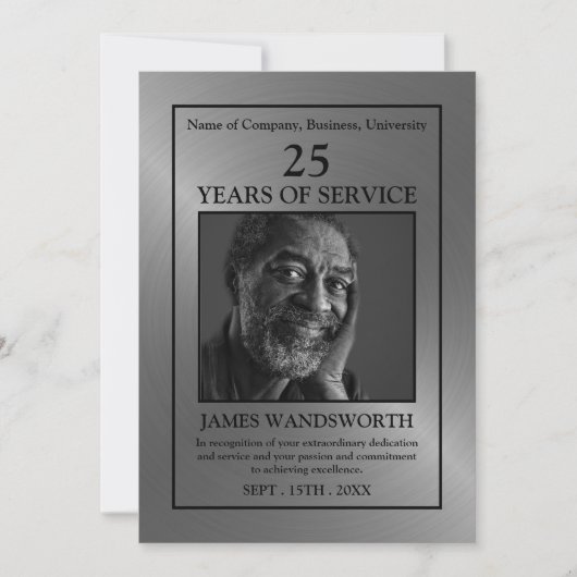 Zilveren/gepersonaliseerde foto - Employee Award K Kaart (Voorkant)