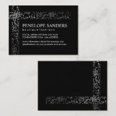 Zilveren gespikkelde strepen zwart visitekaartje (Voorkant / Achterkant)