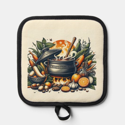 Zilveren gewatteerde hittebescherming ovenwanten pannenlap (Voorkant)