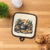 Zilveren gewatteerde hittebescherming ovenwanten pannenlap (Top down)