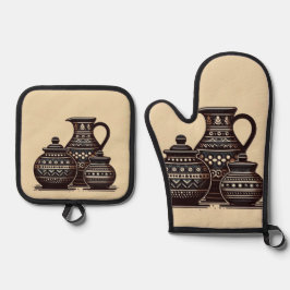 Zilveren gewatteerde pottenhouder ovenwant & pannenlap set