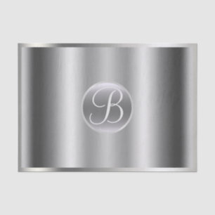 Zilveren Glam Glans Elegante Monogram Letter Initi Tissuepapier