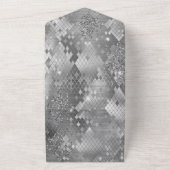 Zilveren Glam Glitter Snake Skin All In One Uitnodiging (Buitenkant)