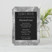 Zilveren Glam Glitter Snake Skin Kaart (Staand voorkant)