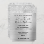 Zilveren Glam Glitz bruiloft Kaart (Voorkant / Achterkant)