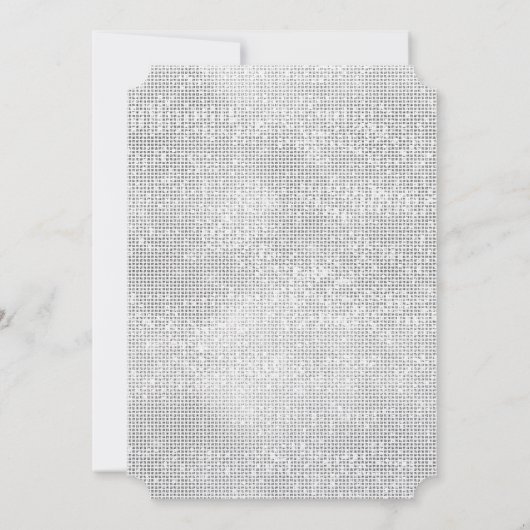 Zilveren Glam Glitz bruiloft Kaart (Achterkant)