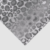 Zilveren Glam Leopard Dierenprint Tissuepapier (Detail)