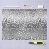 Zilveren Glam Leopard Dierenprint Tissuepapier (Craft)