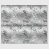 Zilveren Glam Zebra Dierenprint Cadeaupapier (Vlak)