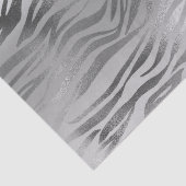 Zilveren Glam Zebra Dierenprint Medium Gift Bag Tissuepapier (Detail)