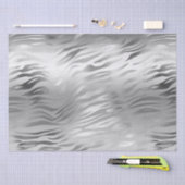 Zilveren Glam Zebra Dierenprint Medium Gift Bag Tissuepapier (Craft)