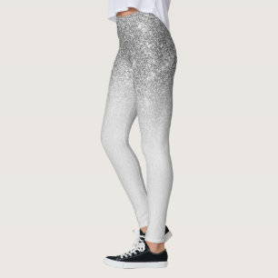 Zilveren Glamour Glitter Sparkle Ombre Trendy Leggings