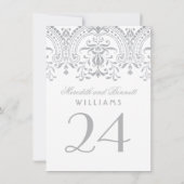 Zilveren Glamour Trouwtafel Nummer Kaart (Achterkant)